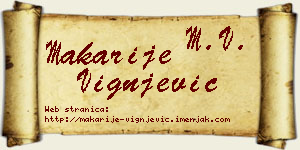 Makarije Vignjević vizit kartica